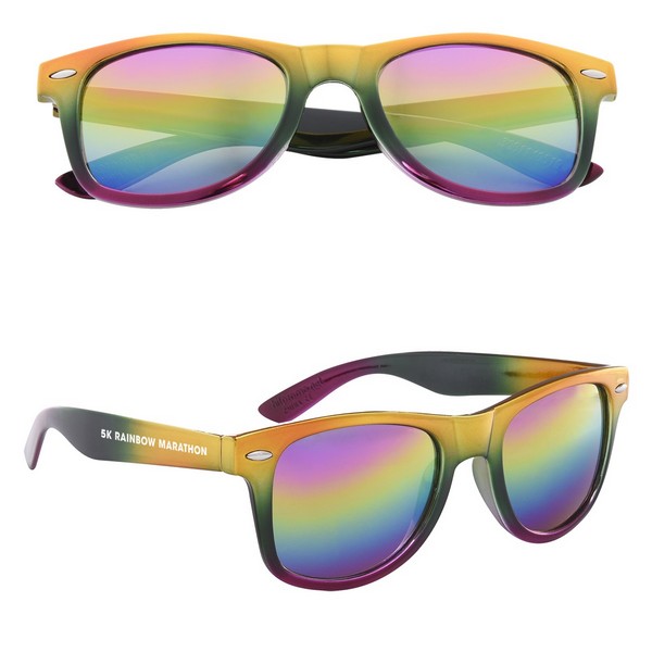 GH6275 Metallic Rainbow Malibu Sunglasses With ...